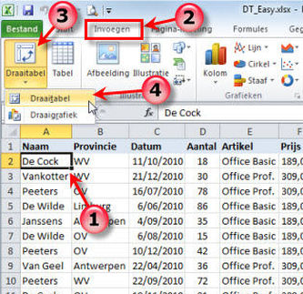 draaitabel excel tabel analyseren